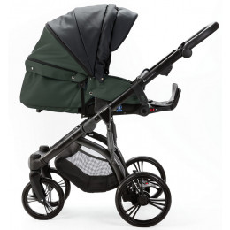Детская коляска Adamex Lanti Deluxe 2 в 1 LN-SD41 (ЧЕРН. КОЖА + Т.ЗЕЛЕН.КОЖА)
