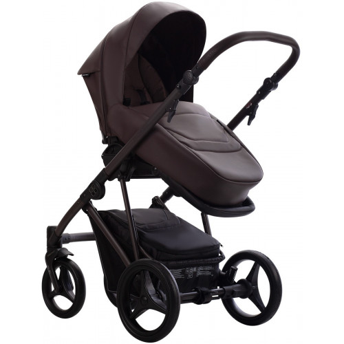 Детская коляска Bebetto Pelpasso Pro 2 в 1 05 Brown коричневая кожа/коричневая рама