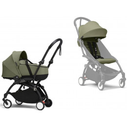 Коляска Stokke YOYO3 Newborn Shell рама чёрная Black 2 в 1 Olive