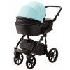 Детская коляска Adamex Nola Deluxe 2 в 1 N-SD111 (СВ.БИРЮЗОВАЯ.КОЖА + ЧЕРН.КОЖА)