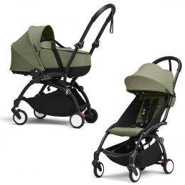 Коляска Stokke YOYO3 Newborn Shell рама чёрная Black 2 в 1 Olive