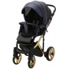 Детская коляска Adamex Chantal Special Edition Deluxe 2 в 1 C108 (СИН.ПЕРЛ.КОЖА ЗОЛОТ РАМА)