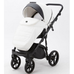 Детская коляска Adamex Bibione Deluxe 2 в 1 BI-SD01 (БЕЛ+ЧЕРН.КОЖА)