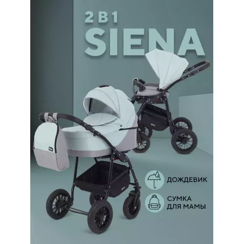 Коляска 2 в 1 Rant Siena 2024 10 серый-ментоловый