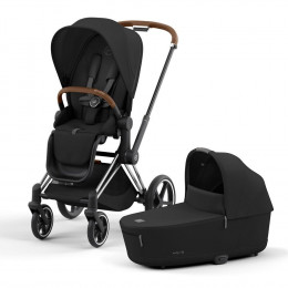 Купить коляску 2в1 Cybex Priam IV, в цвете Sepia Black (шасси Chrome Brown)