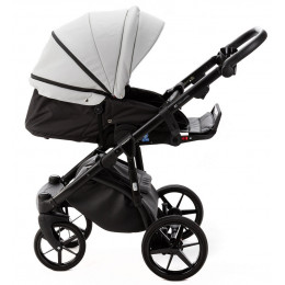 Детская коляска Adamex Nola Deluxe 2 в 1 N-SD107 (СВ.СЕР.КОЖА + ЧЕРН.КОЖА)