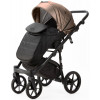 Детская коляска Adamex Nola Deluxe 2 в 1 N-SD11 (ТЕМНО-БЕЖЕВЫЙ ПЕРЛ+ЧЕРНАЯ КОЖА)