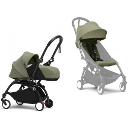 Коляска Stokke YOYO3 Newborn Shell - Newborn Pack рама чёрная Black 2 в 1 Olive