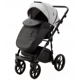 Детская коляска Adamex Nola Deluxe 2 в 1 N-SD107 (СВ.СЕР.КОЖА + ЧЕРН.КОЖА)