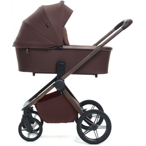 Детская коляска Peppy Monaco Plus 2 в 1 Burgundy (винный), рама коричневая