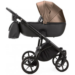 Детская коляска Adamex Nola Deluxe 2 в 1 N-SD11 (ТЕМНО-БЕЖЕВЫЙ ПЕРЛ+ЧЕРНАЯ КОЖА)