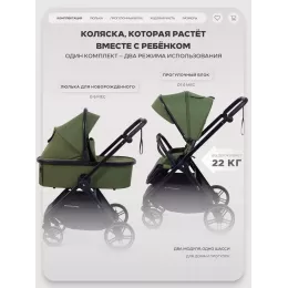 Коляска 2 в 1 Rant Basic Wave Green