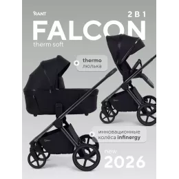 Коляска 2 в 1 Rant Falcon Therm Soft Black