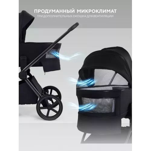 Коляска 2 в 1 Rant Falcon Therm Soft Black