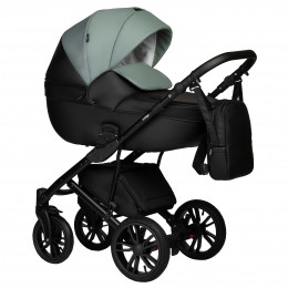 Коляска MIO ECO 2в1 (Indigo) (05 (черная кожа+шалфей кожа))