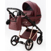 Детская коляска Adamex Quantum Superstar Deluxe 2 в 1 Q-STAR141-K (БОРДОВ.КОЖА+БОРДОВ.ДНО+РОЗОВ.ЗОЛОТО.РАМА)