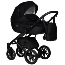 Детская коляска Indigo Mio S 2 в 1 02 черная кожа+черный