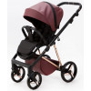 Детская коляска Adamex Quantum Superstar Deluxe 2 в 1 Q-STAR141-K (БОРДОВ.КОЖА+БОРДОВ.ДНО+РОЗОВ.ЗОЛОТО.РАМА)