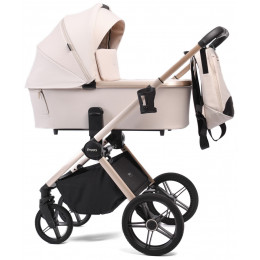 Детская коляска Peppy Monaco 2 в 1 Beige (бежевый), рама беж, шлифованный алюминий