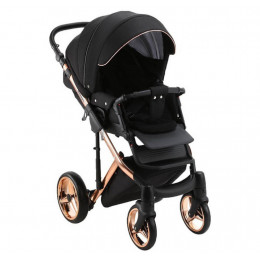 Детская коляска Adamex Chantal Special Edition 2 в 1 C8 (ЧЕРН+ЧЕРН.РИФЛЕН.ДНО+БРОНЗА РАМА)