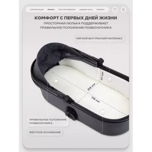 Коляска 2 в 1 Rant Basic Wave Graphite