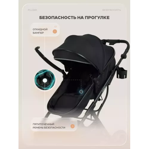 Коляска-трансформер 2 в 1 Rant Basic Pulsar Plus Black