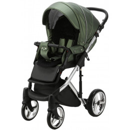 Детская коляска Adamex Chantal Special Edition Deluxe 2 в 1 С121 (ЗЕЛЕН.ПЕРЛ.КОЖА+ХРОМ РАМА)