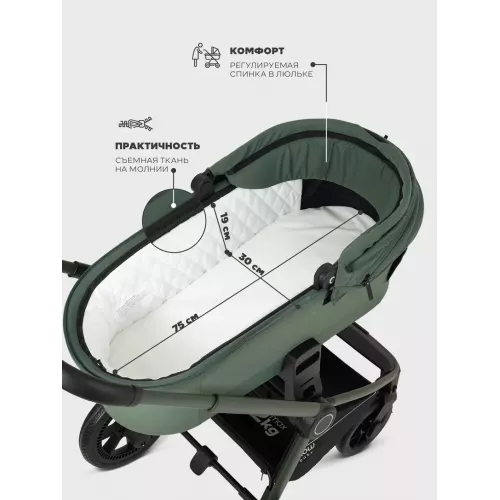 Коляска 2 в 1 Mowbaby Zoom PU Forest green
