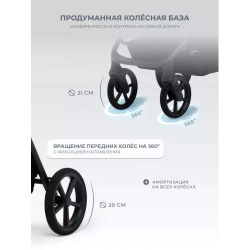 Коляска 2 в 1 Rant Teo Soft Black