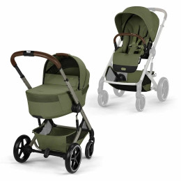 Коляска 2в1 Cybex Balios S Lux 2026, в цвете Moss Green TF (складная люлька)