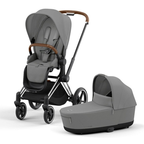 Купить коляску 2в1 Cybex Priam IV, в цвете Mirage Grey (шасси Chrome Brown)