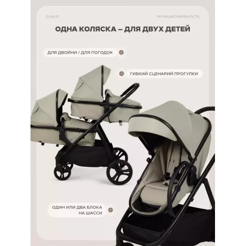 Коляска для двойни 2 в 1 Rant Basic Dualo Beige