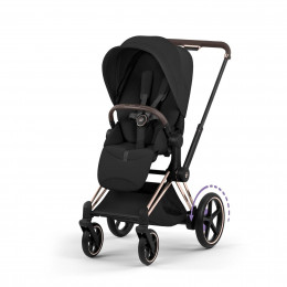 Купить коляску 2в1 Cybex e-Priam, в цвете Sepia Black (шасси Rose Gold)
