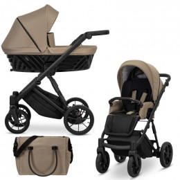 Детская коляска Peppy Fleur 2 в 1 03 Песочная ткань, черная рама