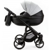 Детская коляска Adamex Lanti Deluxe 2 в 1 LN-SD107 (СВ.СЕР.КОЖА + ЧЕРН. КОЖА)