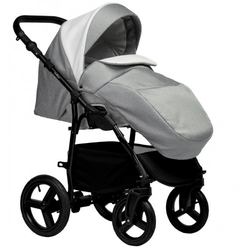 Детская коляска Indigo Impulse Eco 2 в 1 Ie03 белая кожа/серый
