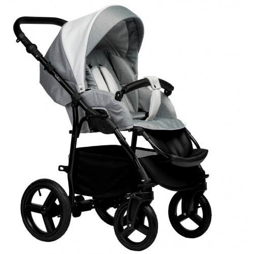 Детская коляска Indigo Impulse Eco 2 в 1 Ie03 белая кожа/серый