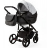 Детская коляска Adamex Lanti Deluxe 2 в 1 LN-SD107 (СВ.СЕР.КОЖА + ЧЕРН. КОЖА)