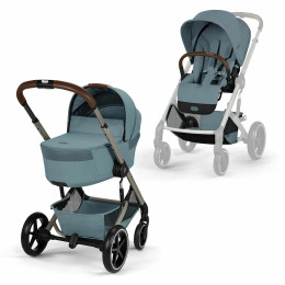 Коляска 2в1 Cybex Balios S Lux 2026, в цвете Stormy Blue TF (складная люлька)