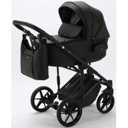 Детская коляска Adamex Zico Deluxe 2 в 1 Z-SA02 ЧЁРН.КОЖА