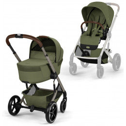 Коляска Cybex Balios S Lux with Fold Cot TPE 2 в 1 Moss Green с дождевиками
