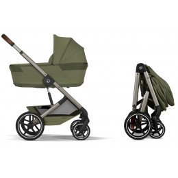 Коляска Cybex Balios S Lux with Fold Cot TPE 2 в 1 Moss Green с дождевиками