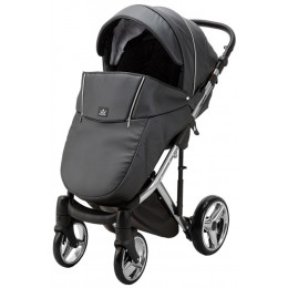 Детская коляска Adamex Chantal Special Edition Deluxe 2 в 1 С114 (ЧЕРН.ПЕРЛ.КОЖА+ХРОМ РАМА)