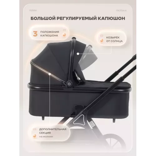Коляска 2 в 1 Rant Basic Terra Black