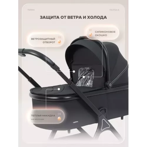 Коляска 2 в 1 Rant Basic Terra Black