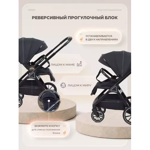 Коляска 2 в 1 Rant Basic Terra Black