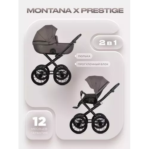 Коляска 2 в 1 Riko Basic Montana X Prestige 01 коричневый