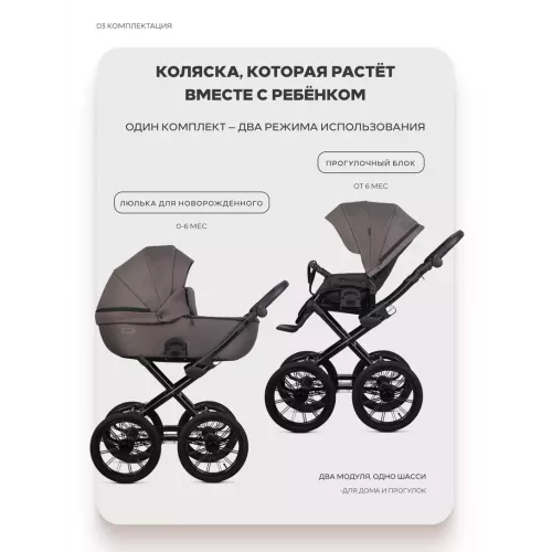 Коляска 2 в 1 Riko Basic Montana X Prestige 01 коричневый