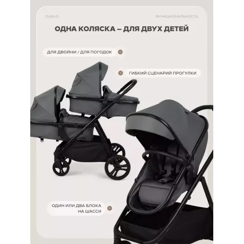 Коляска для двойни 2 в 1 Rant Basic Dualo Graphite