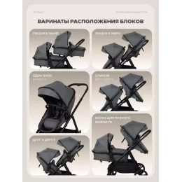 Коляска для двойни 2 в 1 Rant Basic Dualo Graphite